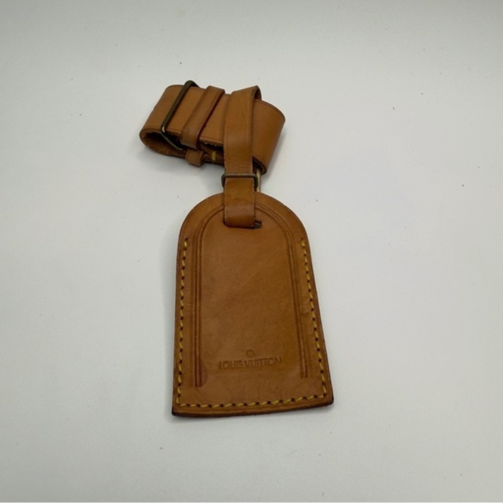 ❌SOLD❌ Louis Vuitton ~ Vachetta Brown Leather Luggage ID Name Tag & Poignet